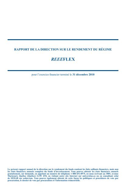 REEEFleX - Fonds Universitas