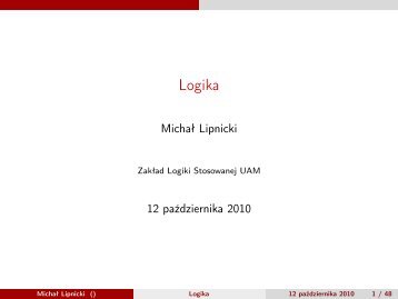 Logika - ZakÅad Logiki Stosowanej, UAM