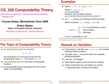 CS_226 Computability Theory
