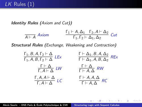 Structuring Logic with Sequent Calculus