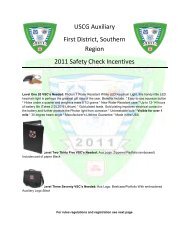 USCG Auxiliary First District, Southern Region 2011 Safety Check ...