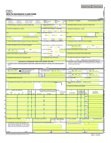 Health Claim Insurance Form (OWCP-1500)