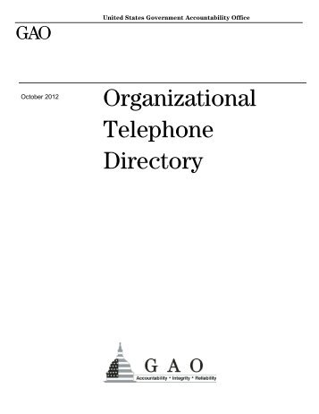 GAO Organizational Telephone Directory - US Government ...