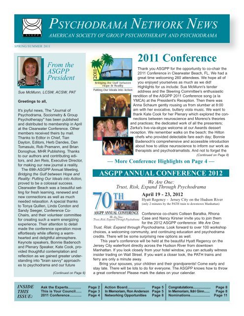 Spring Summer 2011 - American Society of Group Psychotherapy ...