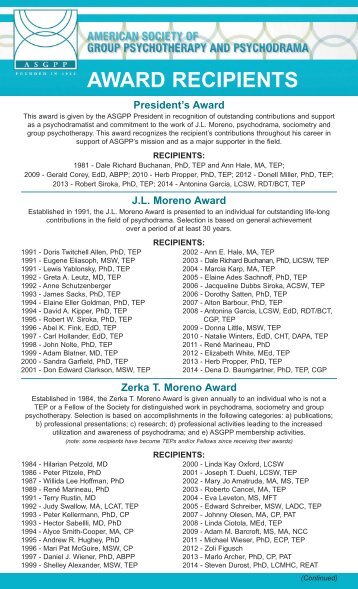 ASGPP Award Recipients - American Society of Group ...