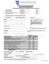 Certification Renewal By Fax Form - CA-NV AWWA