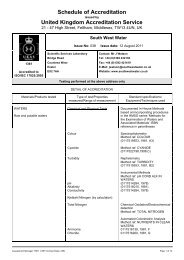 Schedule of Accreditation United Kingdom ... - South West Water