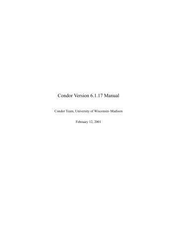 Condor Version 6.1.17 Manual