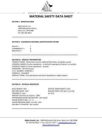 MSDS - Alpha Scents, Inc. Home