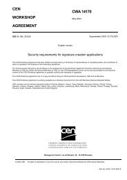 CEN WORKSHOP AGREEMENT CWA 14170 - IPSec