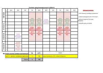 Technik usÅug kosmetycznych II (DSK II) Minimalny wymiar praktyk ...