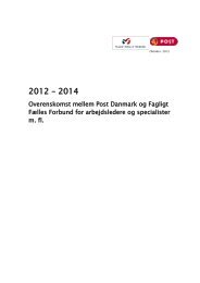 Post Danmark: Overenskomst Ver. 1.0 - 3F