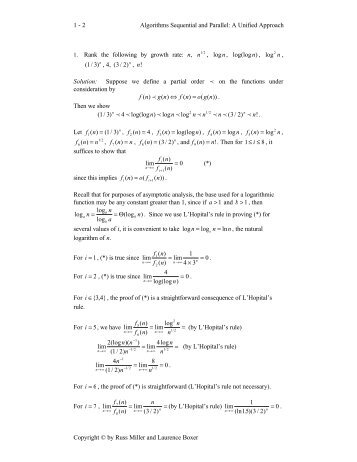 1 - 2 Algorithms Sequential and Parallel: A Unified Approach ...