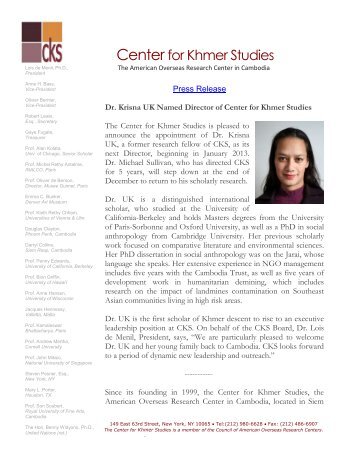 Center for Khmer Studies