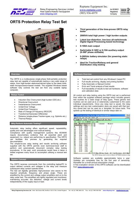 ORTS Protection Relay Test Set - Reptame