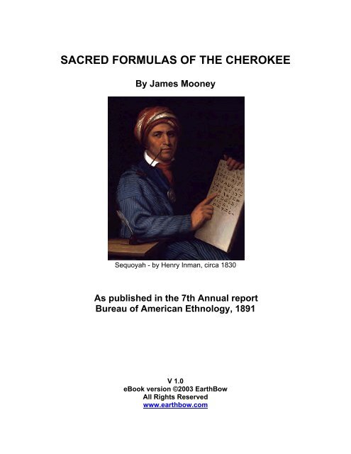 Sacred Formulas of the Cherokee