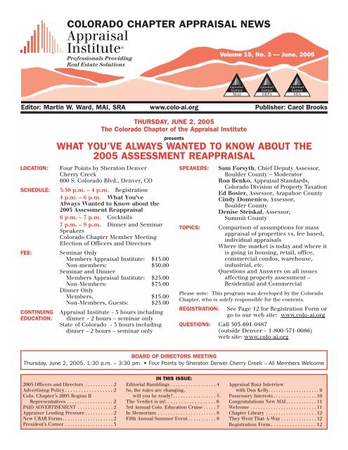 June2005 - Colorado Appraisal Institute