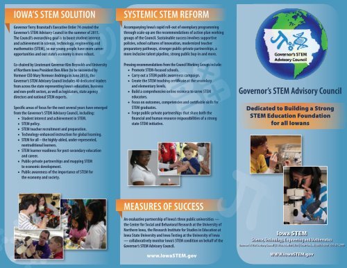 Iowa Governor's STEM Advisory Council brochure