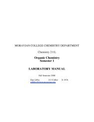 Organic Chemistry Semester 1 LABORATORY MANUAL - Moravian ...