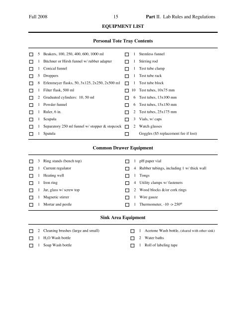 Organic Chemistry Semester 1 LABORATORY MANUAL - Moravian ...