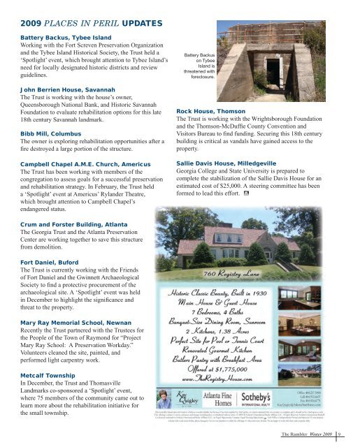 Winter 2009 - The Georgia Trust for Historic Preservation