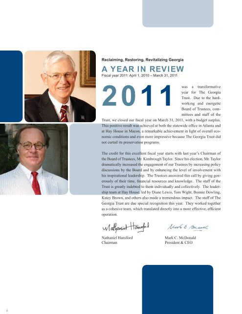 2011 Annual Report.indd - The Georgia Trust for Historic Preservation