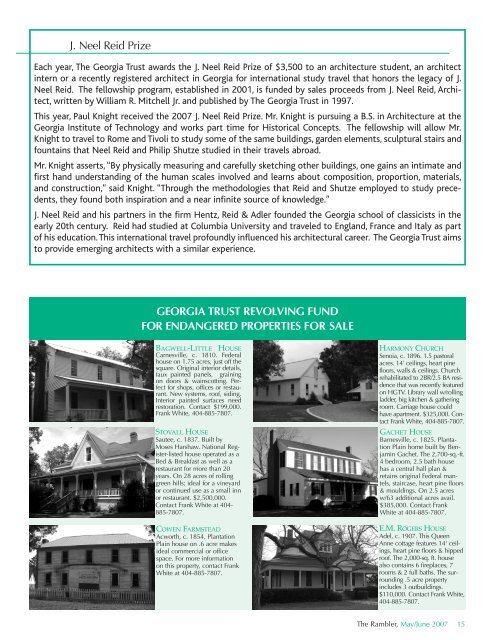 May/June 2007 - The Georgia Trust for Historic Preservation