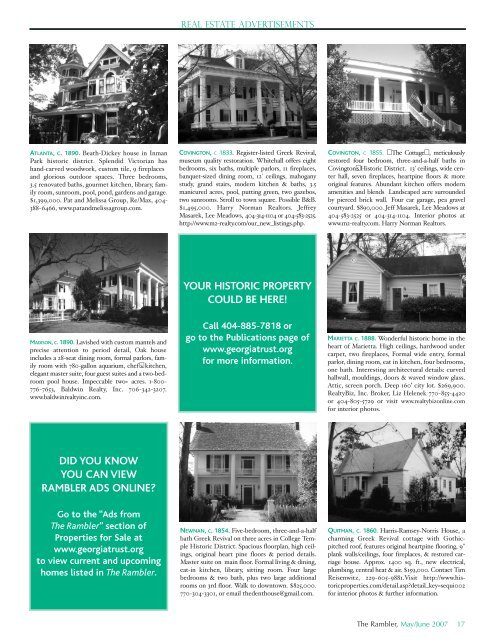 May/June 2007 - The Georgia Trust for Historic Preservation