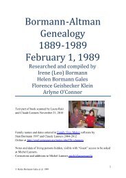 Bormann-Altman Genealogy 1889-1989 February 1, 1989 - Lanners