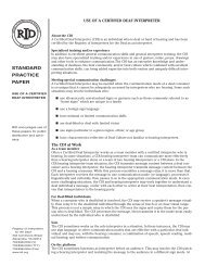 STANDARD PRACTICE PAPER - Registry of Interpreters for the Deaf