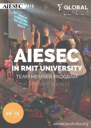 AIESEC in RMIT Team Member Program Recruitment Booklet