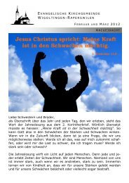 JEDE UND JEDER - Evangelische Kirchgemeinde Wigoltingen ...