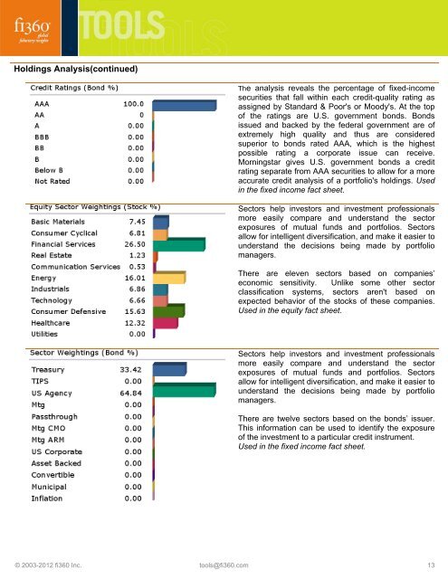 How to interpret the Fund Fact Sheet report - Fi360