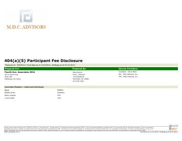 404(a)(5) Participant Fee Disclosure - Fi360