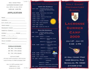 HGP Lacrosse Brochure - Holy Ghost Preparatory School