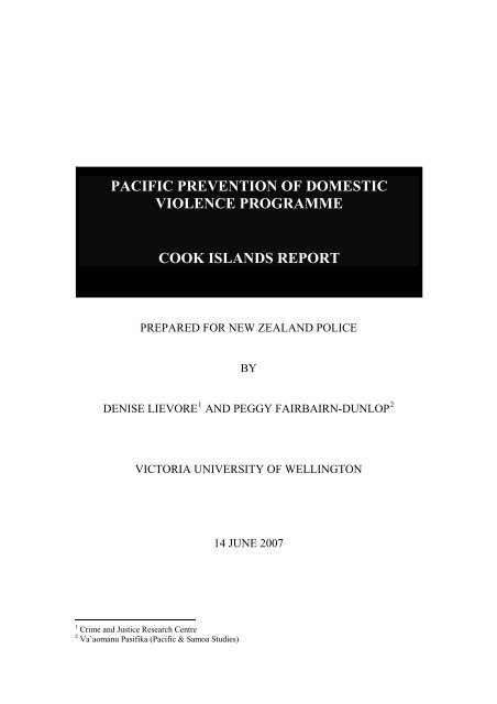 Cook Islands - Pacific Prevention of Domestic Violence Programme