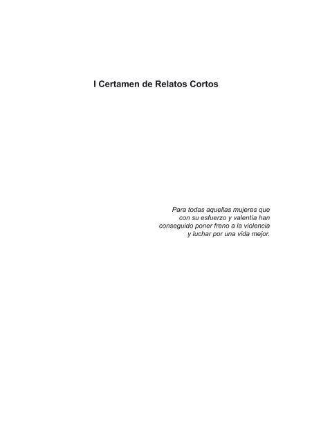 I CERTAMEN DE RELATOS CORTOS - Instituto de la Mujer de ...