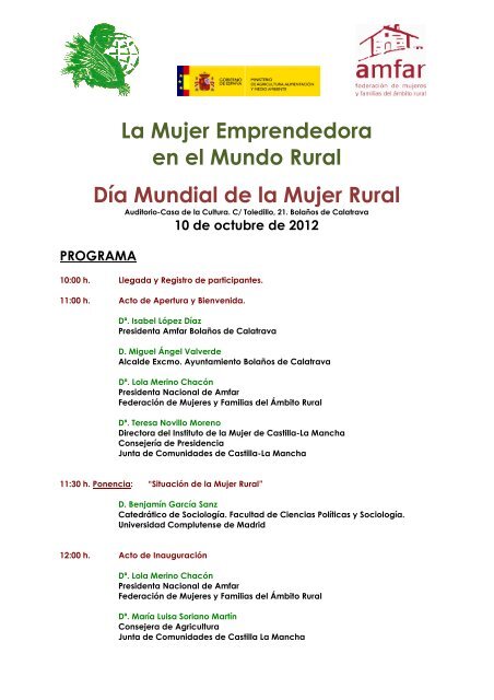 La Mujer Emprendedora en el Mundo Rural DÃ­a Mundial de la Mujer ...