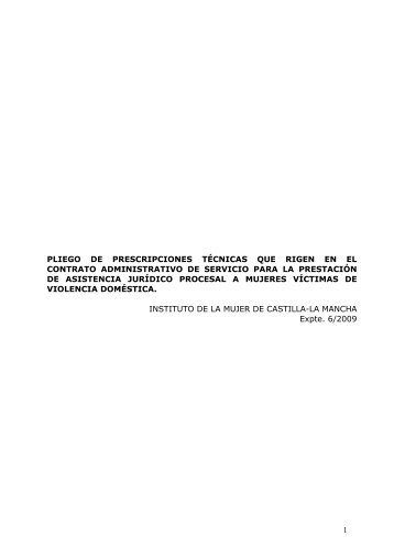 Pliego de Prescripciones TÃ©cnicas - Instituto de la Mujer de Castilla ...