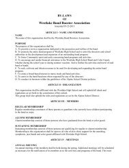 WHS Booster Bylaws - Westlake Thunder Bands