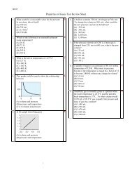 Properties of Gases Test Review Sheet