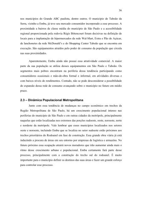 leitura da cidade de embu para a elaboraÃ§Ã£o do plano diretor