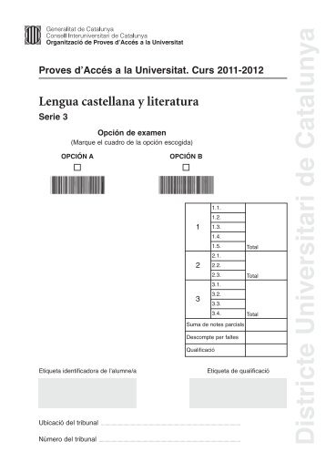 Enunciat llengua castellana i literatura juny 2012 - El PeriÃ³dico