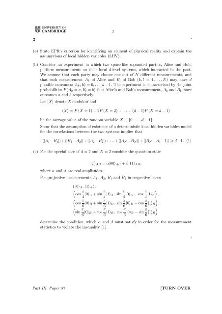 MATHEMATICAL TRIPOS Part III PAPER 57 QUANTUM ...