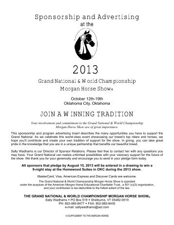 Sponsorship Information and Forms - Grand National & World ...