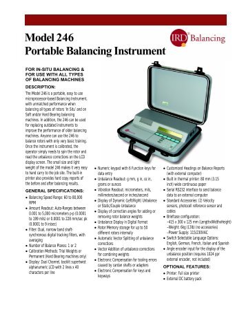 Model 246 Portable Balancing Instrument - Inessman
