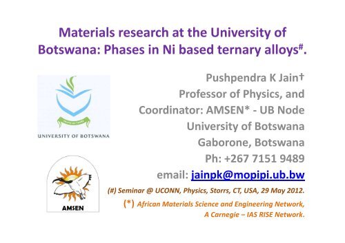 Phases in Ni based ternary alloys - Science Initiative Group