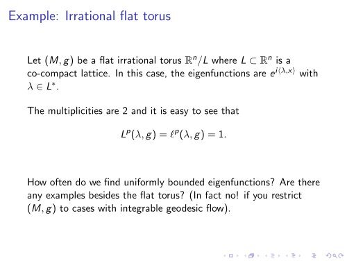 Park City Lectures on Eigenfunctions, Lecture 5: Lp norms of ...