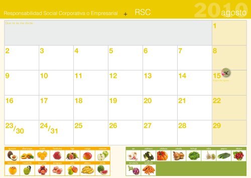 calendario 2010 Por un consumo responsable, cambiemos ... - Cecu