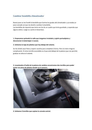 Brico Cambiar Bombilla climatizador - Renault 21